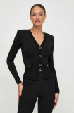 Elisabetta Franchi cardigan femei, culoarea negru, light