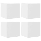 Cumpara ieftin Dulapuri TV montaj pe perete, 4 buc., alb, 30,5x30x30 cm