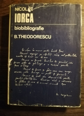 B. Theodorescu - Nicolae Iorga biobliografie foto