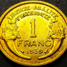 Moneda istorica 1 FRANC - FRANTA, anul 1939 * cod 1211 B = A.UNC