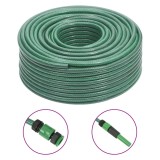 Cumpara ieftin Furtun de grădină cu set de racorduri, verde, 0,5&quot;, 100 m, PVC