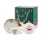 Set de ceai, flippy, tema craciun, ceainic 420 ml, cana 310 ml, farfurie, din portelan, model mos craciun, alb