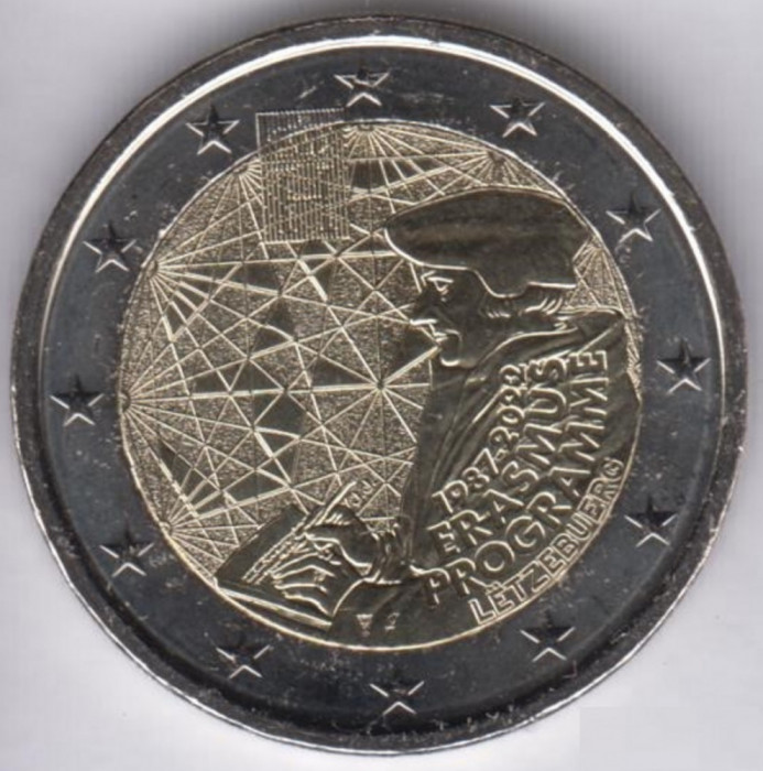 LUXEMBURG moneda 2 euro comemorativ 2022_Erasmus, UNC