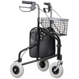 HOMCOM Cadru de Mers cu &Icirc;nălțime Reglabilă, 2 Fr&acirc;ne, Coș și Tavă, 60x62x84-100,5 cm, Negru | Aosom Romania