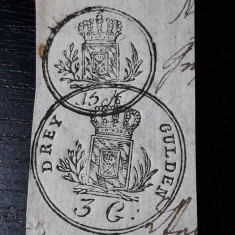 TIMBRE FISCALE VECHI -STAMPILE FISCALE -3 GULDEN -15 KREUZER -AUSTRIA ANII 1800