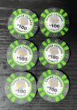 Lot Jetoane Vintage Cazinou 100$ Cesar Casinos Junket &ndash; Anii 90 (Piese Colecție / Memorabilia)