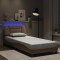 vidaXL Cadru de pat cu lumini LED cappuccino 90x190 cm piele ecologică 3213903