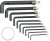 Set 10 Chei Hexagonale VOREL 1.5-10mm, Otel Carbon, Lungime 45-80mm, Prindere Inel Otel