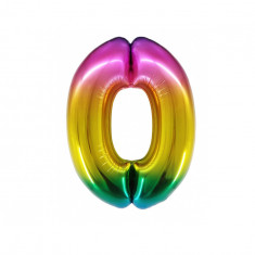 Balon folie sub forma de cifra, in nuante curcubeu 36 cm-Tip Model 0