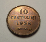 San Marino 10 Centesimi 1938 UNC Superba, Europa