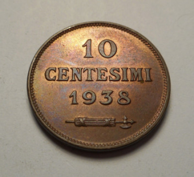 San Marino 10 Centesimi 1938 UNC Superba foto