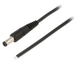 Cablu DC 5,5/2,1 mm drept 1,5m 2x0,5mm&sup2; negru