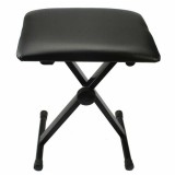 Scaun Orga/Pian Reglabil Pliabil, Negru, Cadru X, Inaltime Ajustabila 52-57cm, Piele Ecologica, Protectie Podea