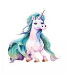 Cumpara ieftin Sticker decorativ Unicorn, Mov, 65 cm, 1223ST-4, Oem