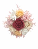 Buchet mic personalizabil cu trandafiri si floarea miresei (Rosu, Multicolor), Eventissimi&reg;