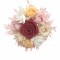 Buchet mic personalizabil cu trandafiri si floarea miresei (Rosu, Multicolor)