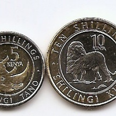 Kenya Set 4 - 1,5,10,20 Shillings 2018 - B11, KM-Neu UNC !!!