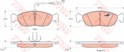 Set placute frana,frana disc PEUGEOT 306 Hatchback (7A, 7C, N3, N5) (1993 - 2003) TRW GDB1104 foto