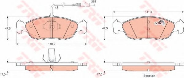 Set placute frana,frana disc PEUGEOT 306 Hatchback (7A, 7C, N3, N5) (1993 - 2003) TRW GDB1104