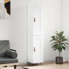 Gossi dulap inalt, alb extralucios, 34,5x34x180 cm, lemn prelucrat