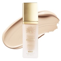 Fond de ten Global Fashion, Glowy Liquid Foundation 4&icirc;n1: Primer + Corector + Iluminator + BB cream, SPF 15, K033,Golden Tan