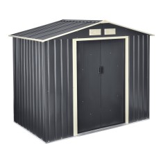 Magazie gradina ACMH-250X4 cu usi glisante 213 x 127 x 185 cm gri inchis [en.casa] HausGarden Leisure