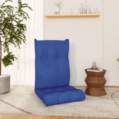 Scaun de podea pliabil, albastru, material textil foto