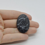 Cabochon obsidian fulg de nea 38x24x8mm c91, Stonemania Bijou