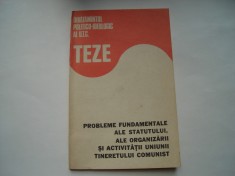 Problemele fundamentale ale statului, ale organizarii si activitatii Uniunii Tineretului Comunist - UTC