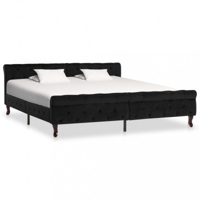 vidaXL Cadru de pat, negru, 180 x 200 cm, catifea foto