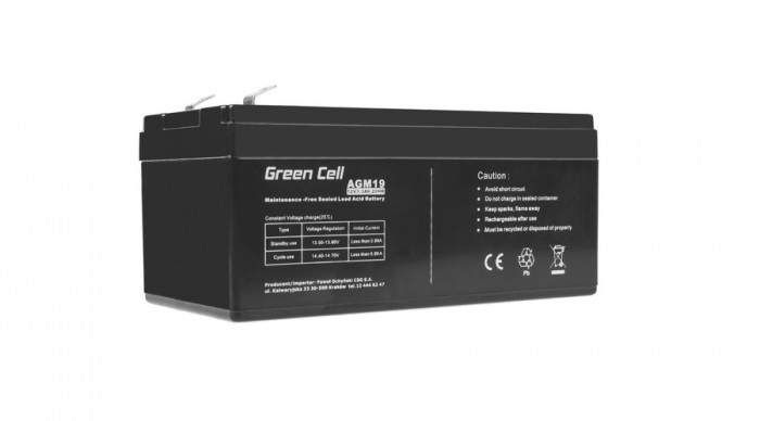 Baterie Green Cell AGM VRLA VRLA 12V 3.3 Ah