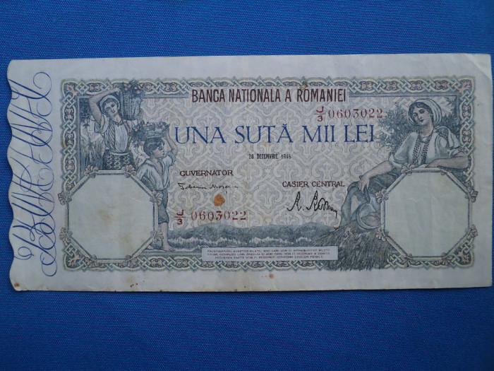 100000 LEI 20 DECEMBRIE 1946 VF