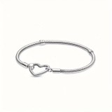 Cumpara ieftin Bratara pentru talismane/charmuri argint 925, JW1135, model inima, placata cu rodiu