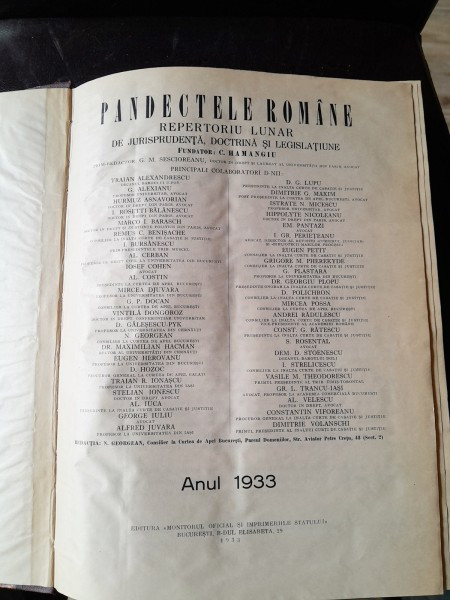 Pandectele romane , C. Hamangiu , 1933