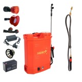 Set Pompa de stropit cu acumulator 16L, Herly by Micul Fermier + Lance telescopica stropit pomi 2.7m, Vermorel electric