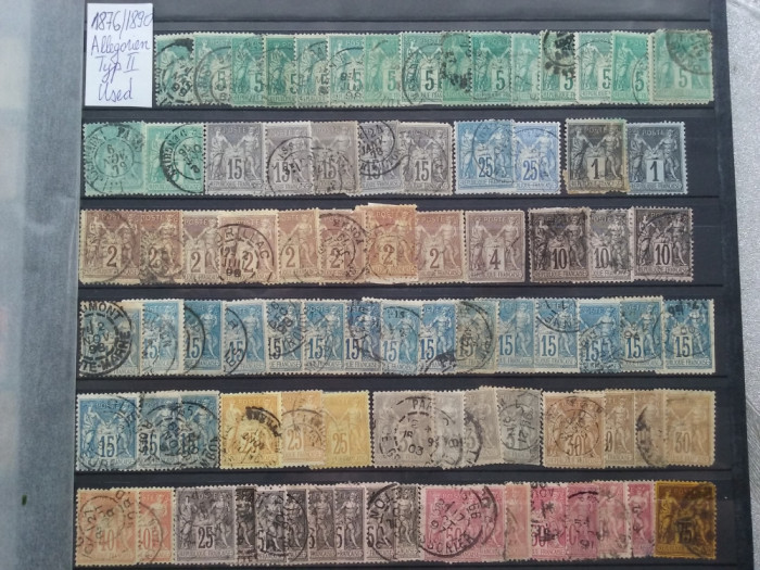 1876-1890-Franta-Alegorii-Tip II-dant.-85 timbre-Y.T.=255$