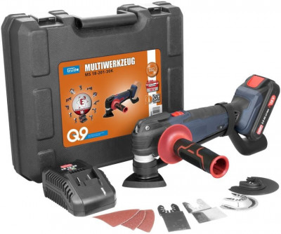 Masina de slefuit multifunctionala cu acumulator si accesorii Gude 58516, 18 V, 2.0 Ah, 20000 rpm foto