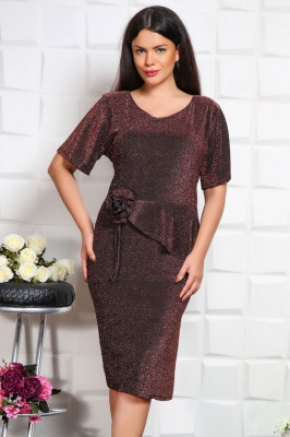 Rochie Stralucitoare Sidonia Burgundi - 52Marimea foto