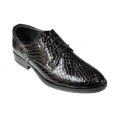 Pantofi barbati eleganti din piele naturala Negru Croco GKR4CRN