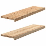 VidaXL Pervaz 2 buc lemn masiv de stejar netratat 90x25x2 cm