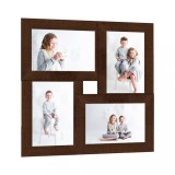 VidaXL Ramă foto colaj pentru 4x (10x15 cm) foto, maro &icirc;nchis, MDF