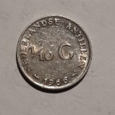 1/10 Gulden 1966 argint Antilele Olandeze