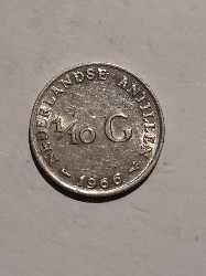 1/10 Gulden 1966 argint Antilele Olandeze