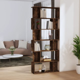 Bibliotecă/Separator stejar fumuriu 80x24x192 cm lemn prelucrat, vidaXL