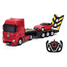 Set masinuta cu telecomanda, Rastar, Mercedes-Benz Actros si Mercedes-AMG GT, Rosu