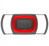 Cumpara ieftin Strecuratoare din silicon, extensibila si pliabila, 33-60 cm, rosu/gri, cu maner, paste, plastic, Oem