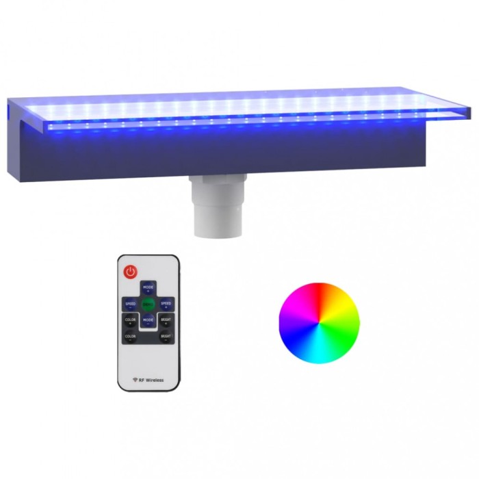 Deversor de cascada cu LED-uri RGB, acrilic, 45 cm