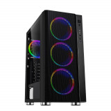 Carcasa Spacer Rainbow, ATX, Mid Tower NEGRU