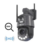 Cumpara ieftin Camera de supraveghere 4G Cartela SIM 6K, 100X, 2 lentile, Control din aplicatie, Detectie umana, Rezistenta la apa IP66