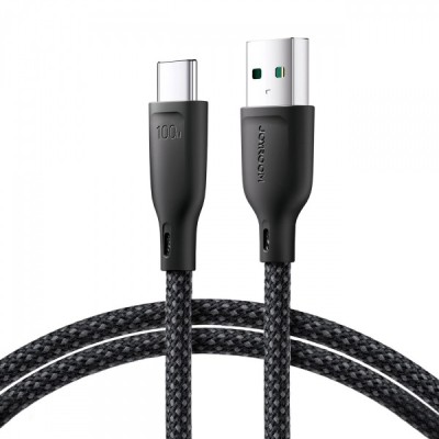 Cablu Date si Incarcare USB-A - USB-C Joyroom Multi-Color S-A34, 100W, 1m, Negru foto